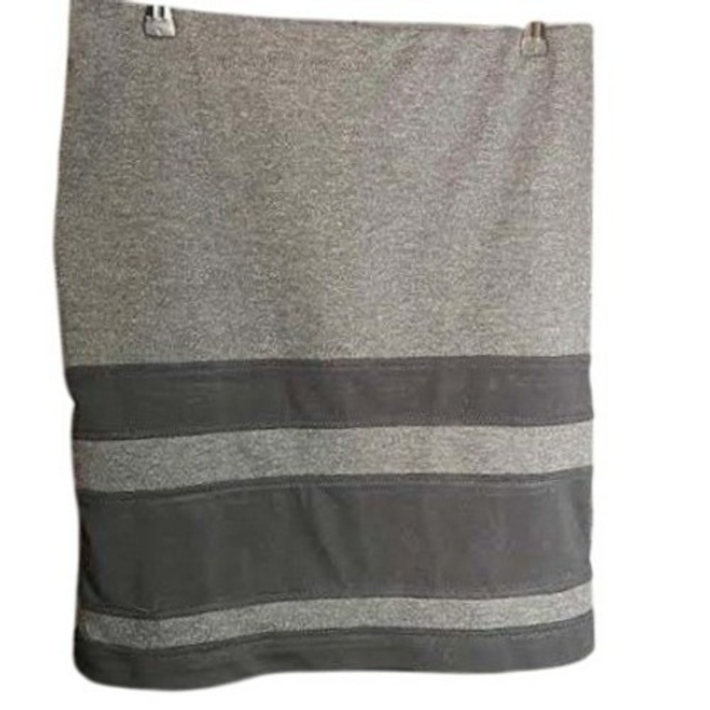 Womens Gray Knit Pencil Skirt Striped Knee Length Casual Career‎